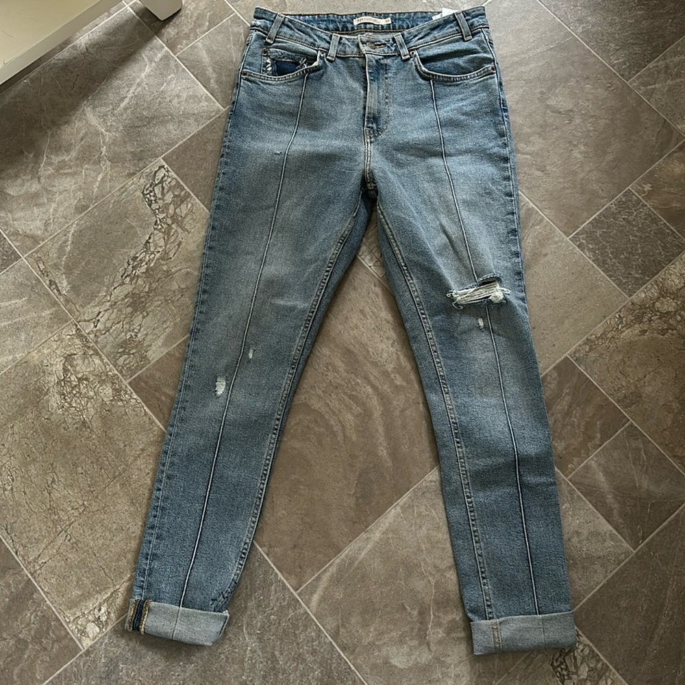 Levi’s 721 vintage high-rise skinny with seam down Centre roll up hem